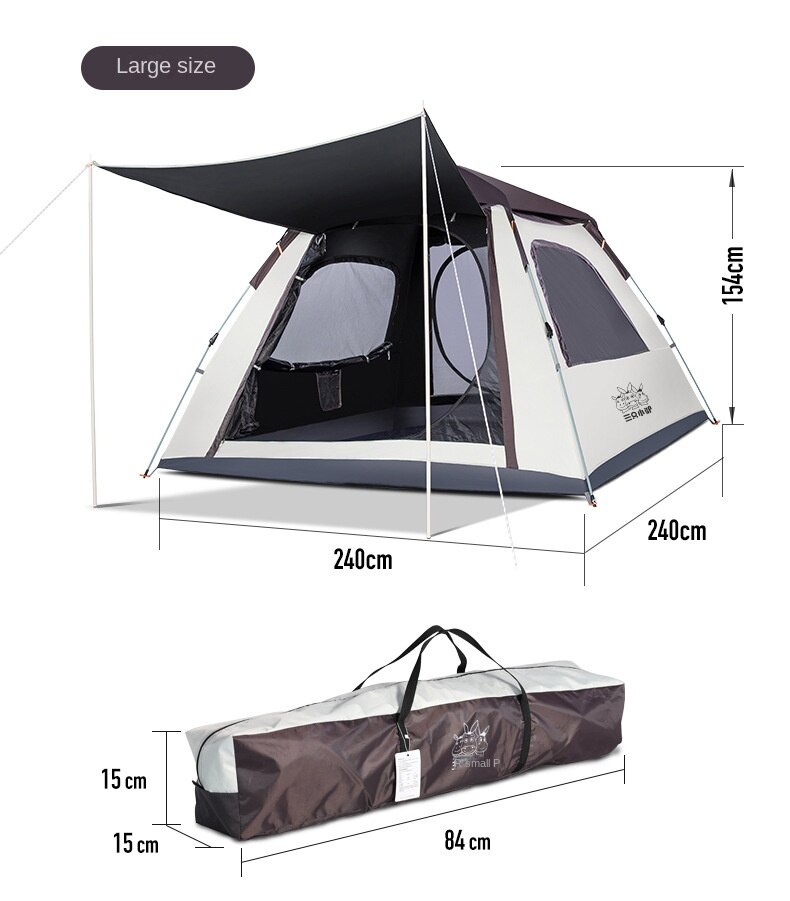 Cheap Goat Tents Tent Outdoor3 4People automatic tent thickened vinyl sun protective outdoor camping picnic tent   